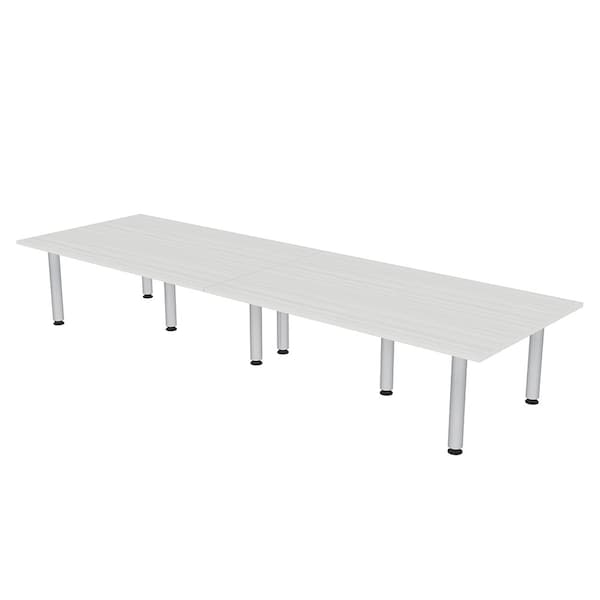 45 in W, 144 in L, 29 in H, Engineered Wood Top, White